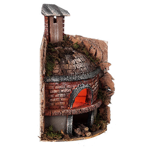 Corner oven with chimney for Neapolitan Nativity Scene with 8 cm characters 25x15x15 cm 3