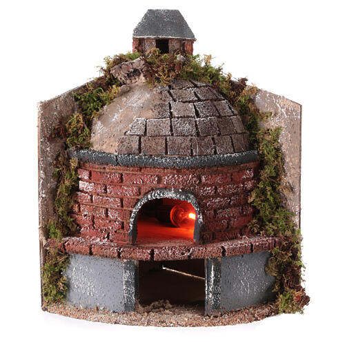 Forno de lenha com cúpula e chaminé para presépio napolitano com figuras altura média 8-10 cm; 24x13x13 cm 5