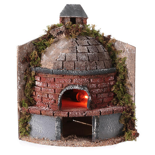 Dome oven with fireplace for 8 cm Neapolitan nativity scene 25x15x15 cm 5