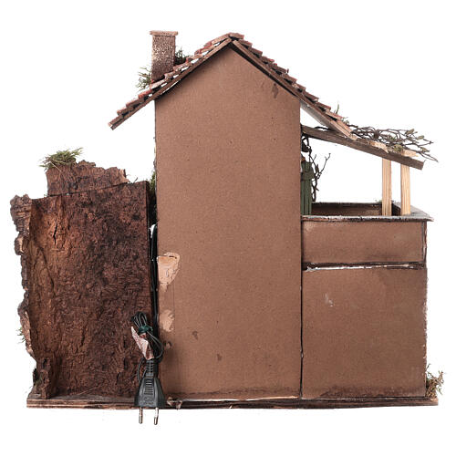 Farmhouse with stable for Neapolitan nativity scene 10-12 cm dimensions 40X50X35 cm 4