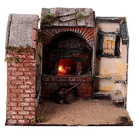 Kitchen with oven for 8-10 cm Neapolitan nativity scene, measures 20X25X20 cm