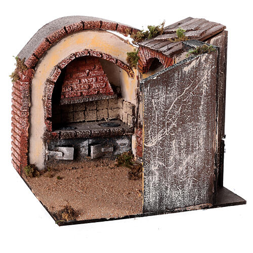 Kitchen with oven for 8-10 cm Neapolitan nativity scene, measures 20X25X20 cm 3