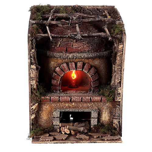 Oven with pergola for Neapolitan Nativity Scene with 10-12 cm characters 25x15x15 cm 1