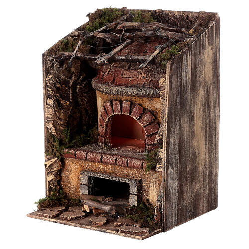 Oven with pergola for Neapolitan Nativity Scene with 10-12 cm characters 25x15x15 cm 2