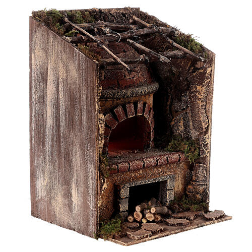 Oven with pergola for Neapolitan Nativity Scene with 10-12 cm characters 25x15x15 cm 3