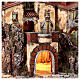 Neapolitan neighborhood village nativity scene with fountain, figures 8 cm, 55x60x40 cm s4