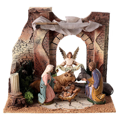 Rustic hut for nativity scene 10-12 cm 20x25x20 cm 1