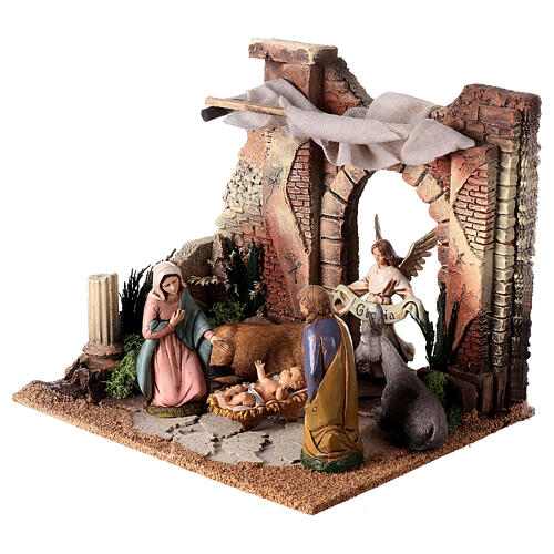 Rustic hut for nativity scene 10-12 cm 20x25x20 cm 2