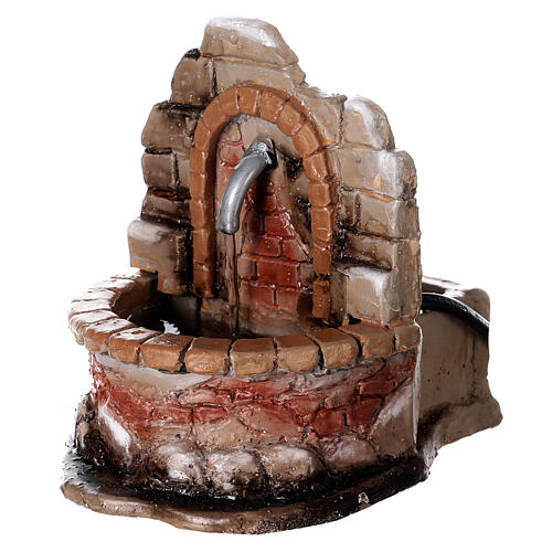 Stone-effect resin fountain measuring 13x11x13 cm nativity scene 12-14 cm 2