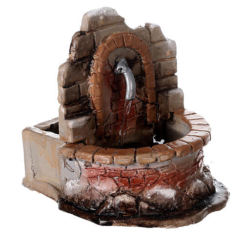 Stone-effect resin fountain measuring 13x11x13 cm nativity scene 12-14 cm 3