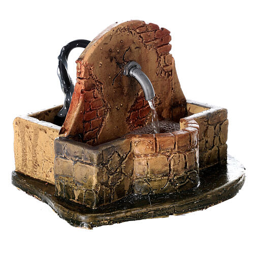 Fontana effetto pietra pompa presepe 10 cm 10x15x10 cm 3