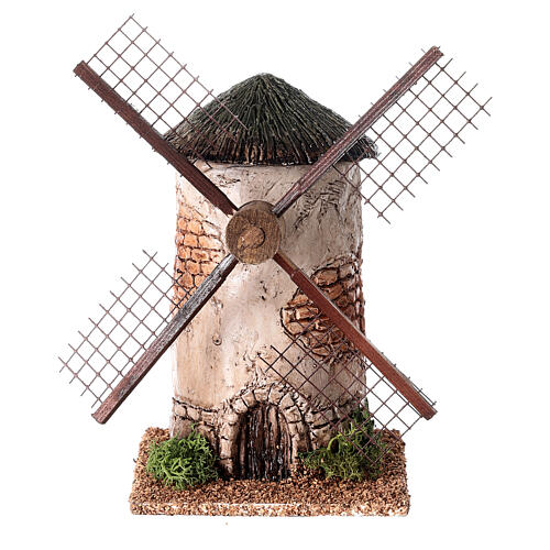 Electric windmill for 4 cm nativity scene 15x10x10 cm 1