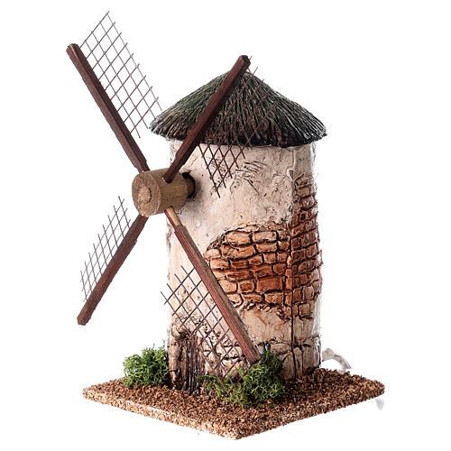 Electric windmill for 4 cm nativity scene 15x10x10 cm 2