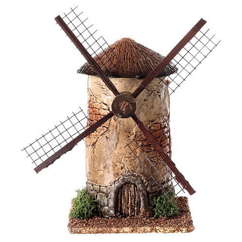 Windmühle mit Motorantrieb, runde Form, für 4 cm Krippe, 15x10x10 cm 1