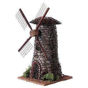 Windmühlen Krippe 4 cm Stein-Effekt, 20x10x10 cm