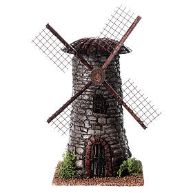 Windmill figurine for 4 cm Nativity scene stone effect 20x10x10 cm