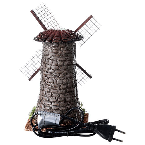 Windmill figurine for 4 cm Nativity scene stone effect 20x10x10 cm 4