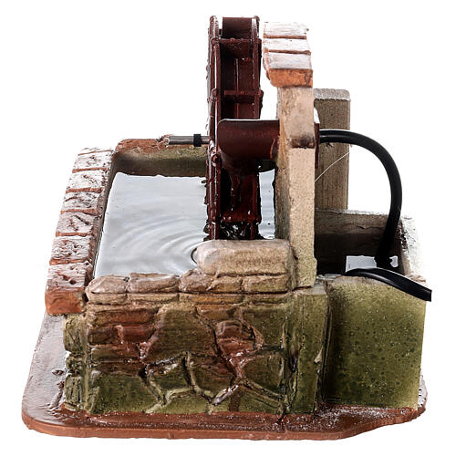 Elektryczny młyn wodny w arabskim stylu, do szopki 10 cm, 15x20x15 cm 2