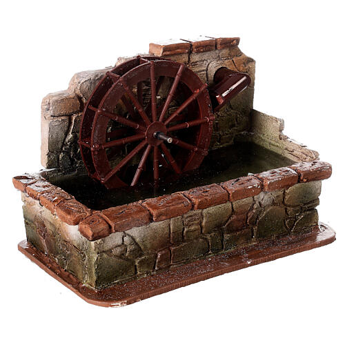 Elektryczny młyn wodny w arabskim stylu, do szopki 10 cm, 15x20x15 cm 3