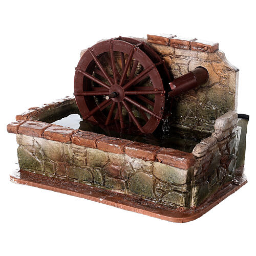 Elektryczny młyn wodny w arabskim stylu, do szopki 10 cm, 15x20x15 cm 4