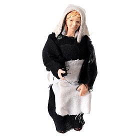 Donna seduta terracotta plastica presepe 12 cm 