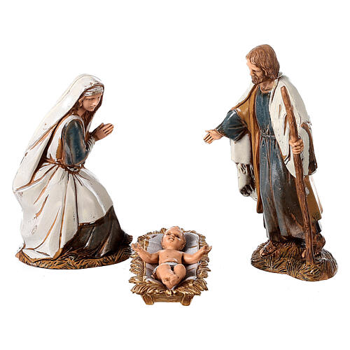 Stable with Moranduzzo Nativity Scene in 800 year style, 10 cm characters, 30x40x30 cm 5