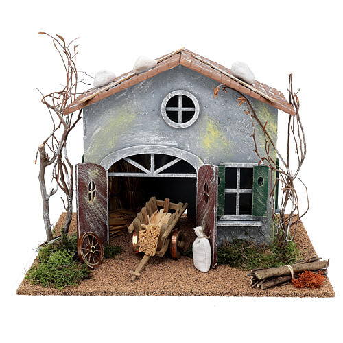 Stable with Moranduzzo Nativity Scene in 800 year style, 10 cm characters, 30x40x30 cm 8