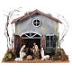 Stable with Moranduzzo Nativity Scene in 800 year style, 10 cm characters, 30x40x30 cm s1