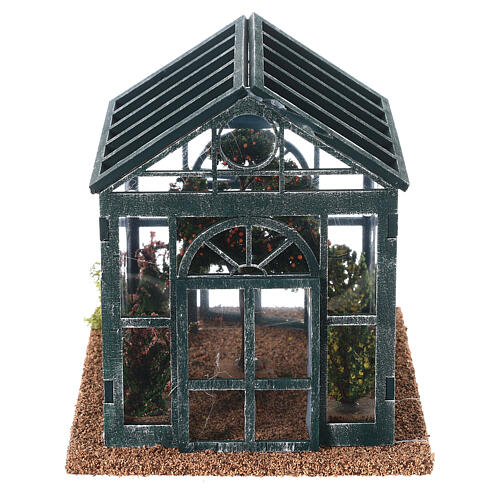 Greenhouse figurine with plants and flowers, for 8 cm nativity 15x15x20 cm 5