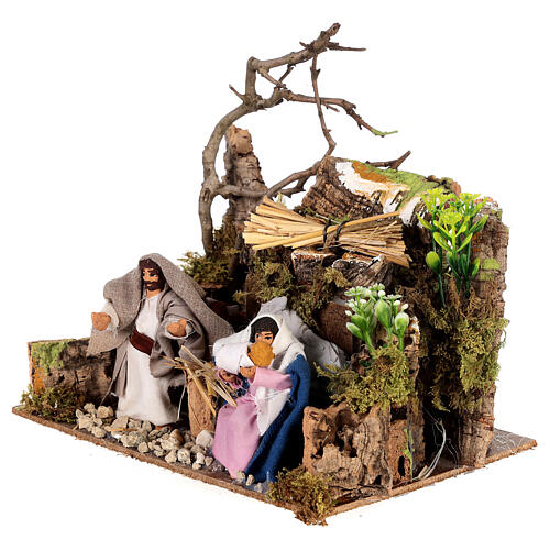 Animated Holy Family for Nativity Scene with 8 cm characters 20x15x15 cm 2