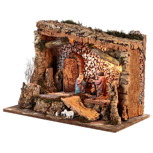 Cabaña Natividad luz para belén 10 cm 50x25x35 cm 3