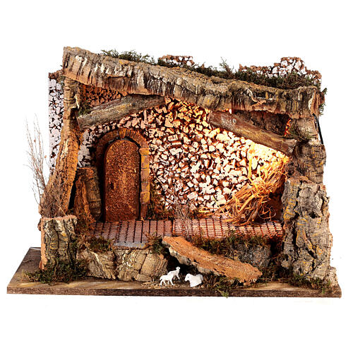 Cabaña Natividad luz para belén 10 cm 50x25x35 cm 5