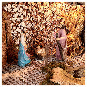 Cabane Nativité avec lumières pour crèche 10 cm 50x25x35 cm