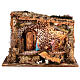 Nativity stable lighted for 10 cm nativity 50x25x35 cm s1