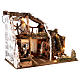 Stable for Nativity Scene with 16 cm characters with Holy Family, waterfall and lights s5