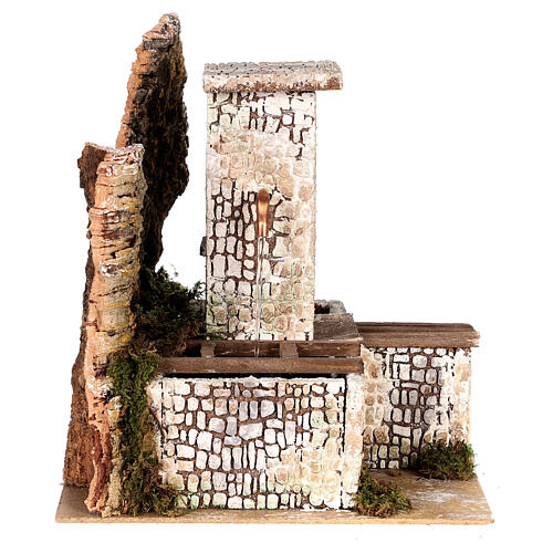 Fountain with water pump and double tap 25x20x25 cm for Nativity Scene with 12 cm characters 6