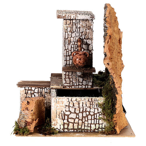 Fountain with water pump and double tap 25x20x25 cm for Nativity Scene with 12 cm characters 7