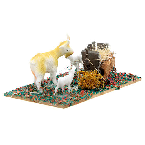 Cour avec chèvre et ses petits crèche 10-12 cm 3