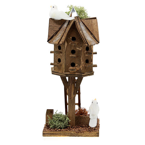 Wood dovecote for Nativity Scene of 15 cm 4