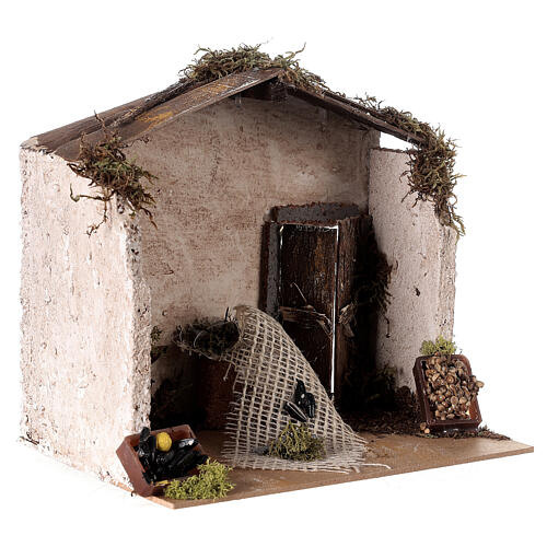 Bottega del pescivendolo sughero 18x20x15 cm per presepe 10 cm 3