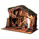 Cork stable with Nativity set, light and straw, for characters of 16 cm, 40x60x35 cm s2