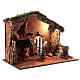 Cabane liège Nativité avec lumière crèche 16 cm 40x60x35 cm s3