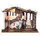 Stable with 16 cm Nativity set, wood and cork, light and fire, 35x50x30 cm s4