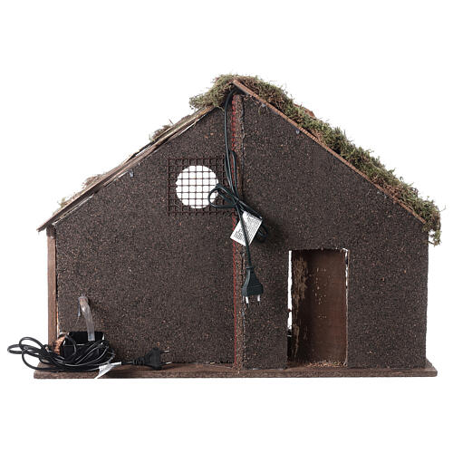 Brick stable with lights and fountain, Nativity set with 16 cm characters, 45x60x35 cm 5