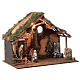 Brick stable with lights and fountain, Nativity set with 16 cm characters, 45x60x35 cm s3
