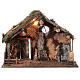 Brick stable with lights and fountain, Nativity set with 16 cm characters, 45x60x35 cm s4