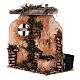 Fontana pompa tettoia mattoncini sughero 15x15x10 cm presepe 10 cm s2