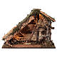 Chalet liège et bois avec Nativité éclairée pour crèche 10 cm 35x50x25 cm s5
