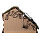 Cabana com fenil e Natividade, luzes, cortiça e musgo 35x50x25 cm para presépio com figuras de 10 cm s4