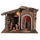 Estábulo cortiça com fenil e luz para Natividade com figuras de 20 cm 55x80x40 cm s1